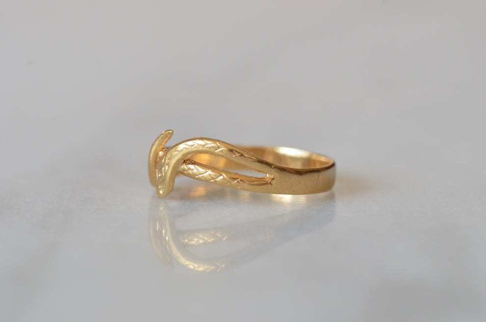 Slim Snake Minimalist Vintage Statement  Rings For Women - 14k Gold Vermeil Rings