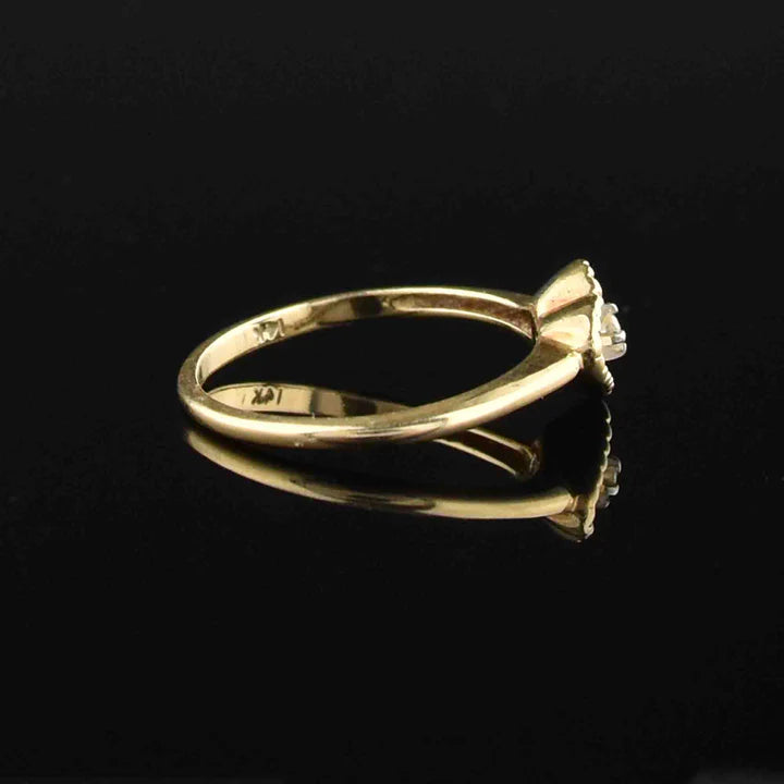 14k Gold Vermeil Heart Shaped Solitaire Engagement Ring