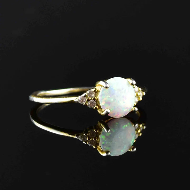 Labor-Verlobungsringe mit äthiopischem Opal – Statement-Ring aus 925er Sterlingsilber