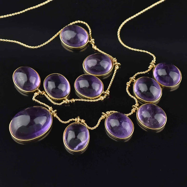 Anna Wintour Amethyst-Halskette – Halskette im viktorianischen Stil aus 14-karätigem Gold-Vermeil