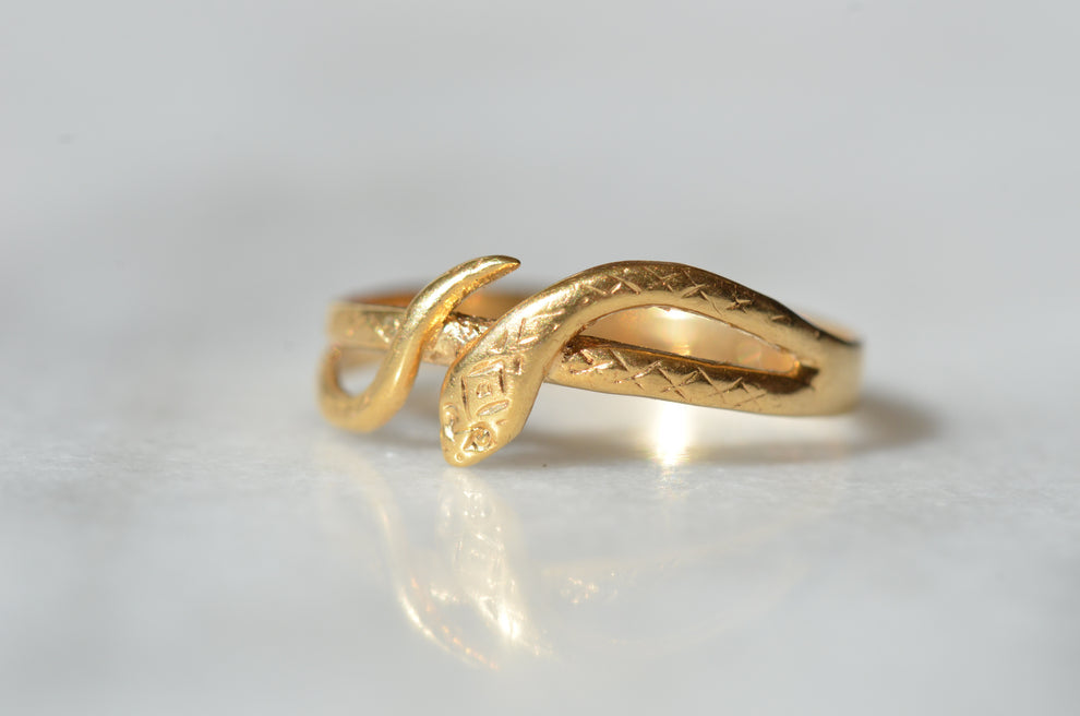 Slim Snake Minimalist Vintage Statement  Rings For Women - 14k Gold Vermeil Rings