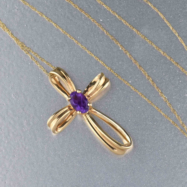 Anna Wintour Amethyst-Halskette – Halskette im viktorianischen Stil aus 14-karätigem Gold-Vermeil