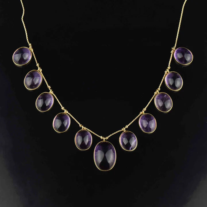 Anna Wintour Amethyst-Halskette – Halskette im viktorianischen Stil aus 14-karätigem Gold-Vermeil