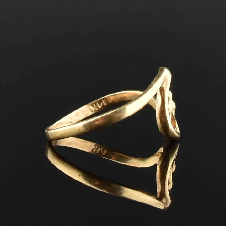 Vintage 14K Gold Vermeil Mother Baby Cutout Push Present Ring