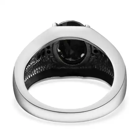 Natural Oval Cut Black Onyx Men's Solitaire Signet Rings For Women - 925 Sterling Silver Rings