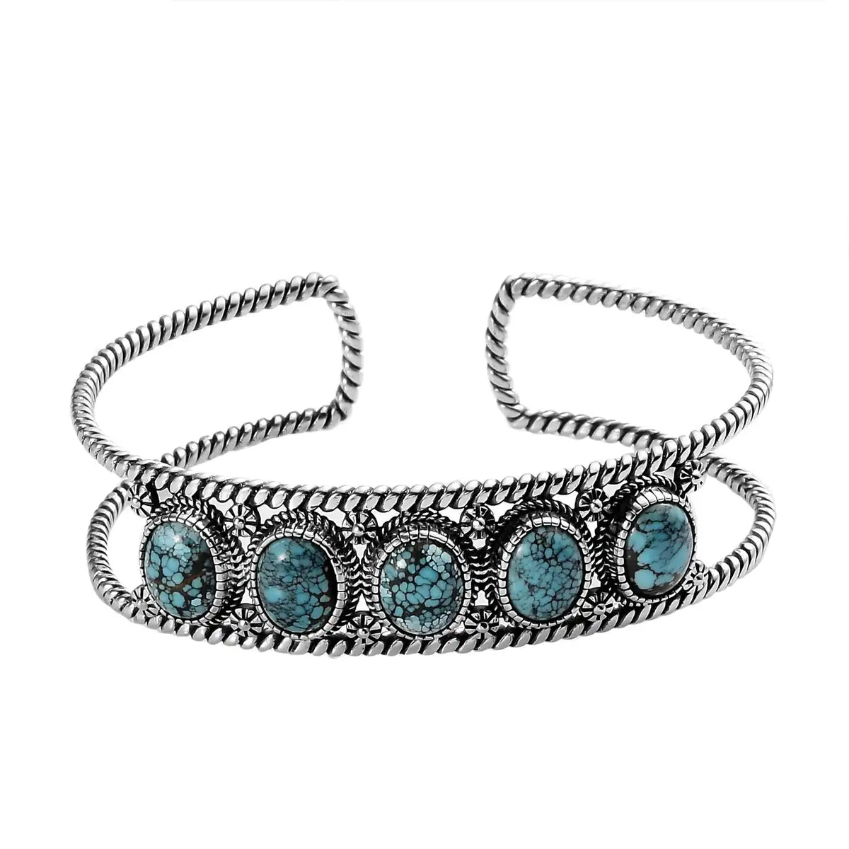 Native American Turquoise Cuff Bracelet  - Sterling Silver Bracelet - Southwestern Bracelets