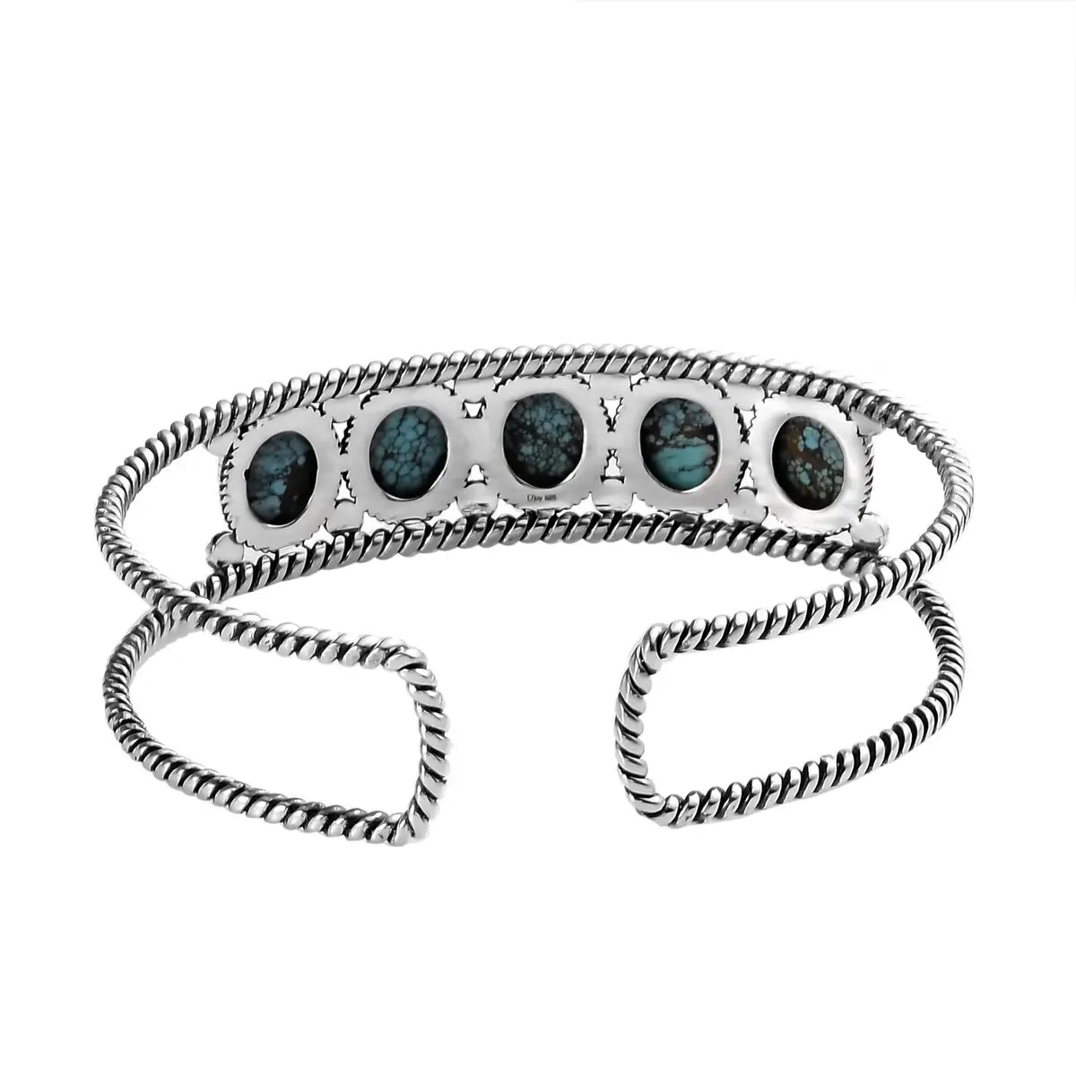 Türkisfarbenes Manschettenarmband der amerikanischen Ureinwohner – Armband aus Sterlingsilber – Armbänder des Südwestens
