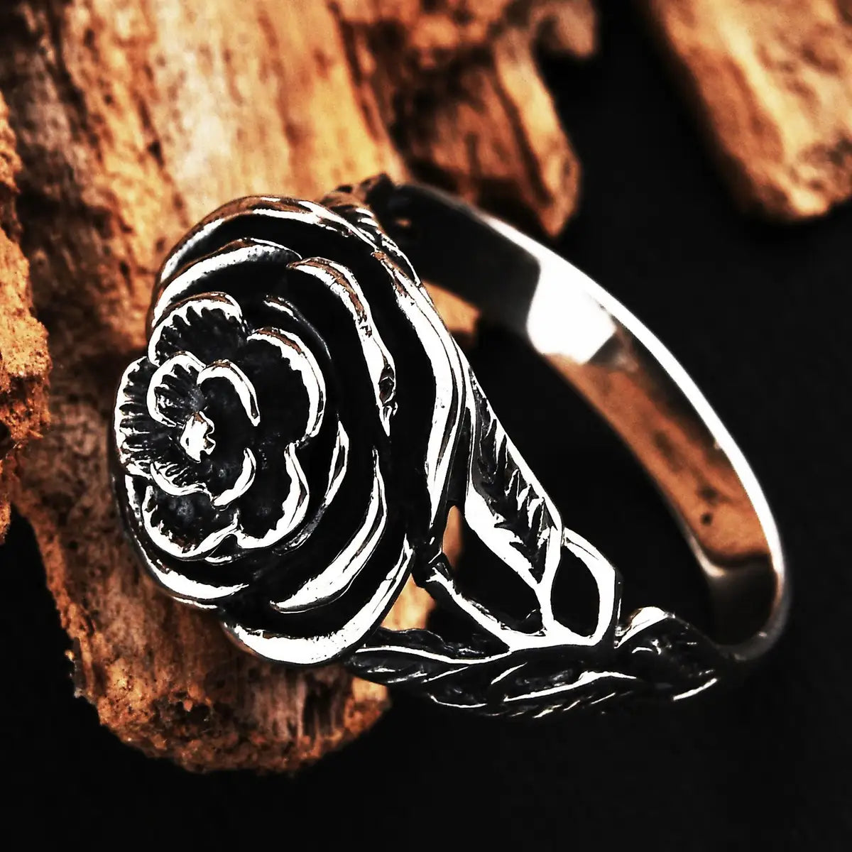 Rosenförmiger Ring – Ringe aus Sterlingsilber – Blumen-Vintage-Ringe