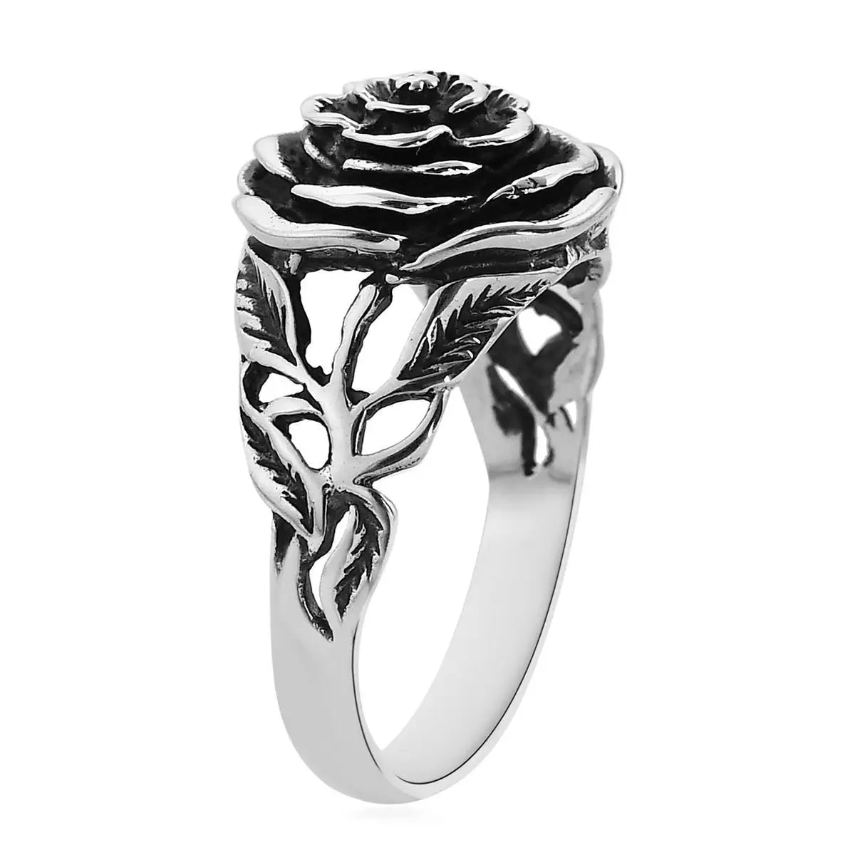 Rosenförmiger Ring – Ringe aus Sterlingsilber – Blumen-Vintage-Ringe