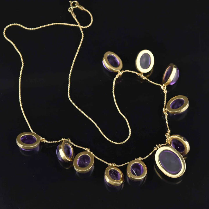 Anna Wintour Amethyst-Halskette – Halskette im viktorianischen Stil aus 14-karätigem Gold-Vermeil