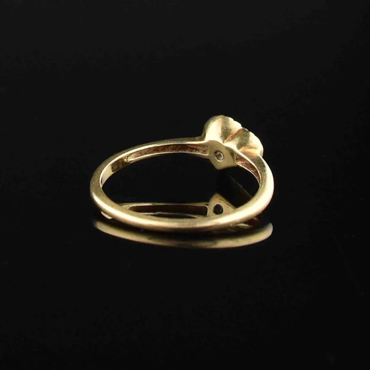 14k Gold Vermeil Heart Shaped Solitaire Engagement Ring