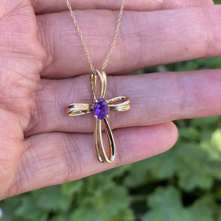 Anna Wintour Amethyst-Halskette – Halskette im viktorianischen Stil aus 14-karätigem Gold-Vermeil