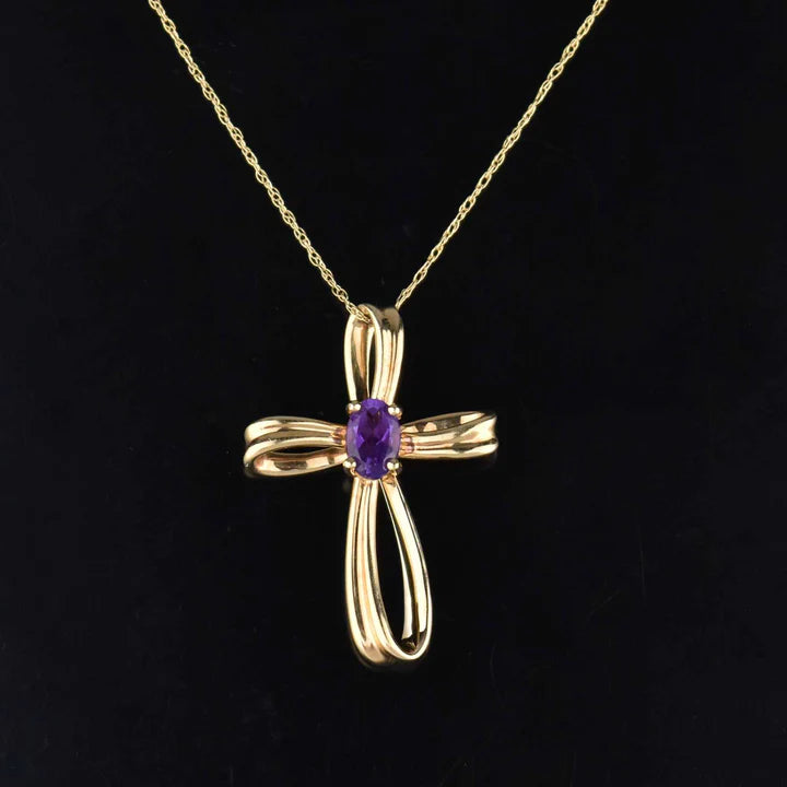 Anna Wintour Amethyst-Halskette – Halskette im viktorianischen Stil aus 14-karätigem Gold-Vermeil