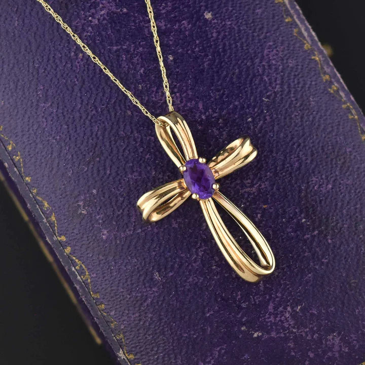 Anna Wintour Amethyst-Halskette – Halskette im viktorianischen Stil aus 14-karätigem Gold-Vermeil