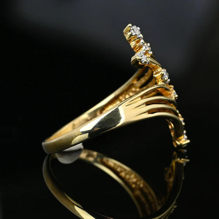 Bypass Shank Vintage Engagement Ring - 14k Gold Vermeil Rings