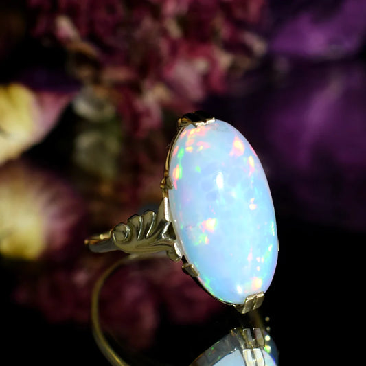 Lab Created Ethiopian Opal Vintage Ring 