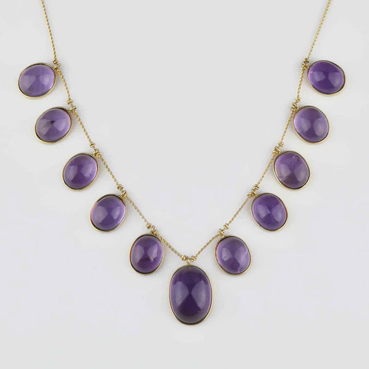 Anna Wintour Amethyst-Halskette – Halskette im viktorianischen Stil aus 14-karätigem Gold-Vermeil