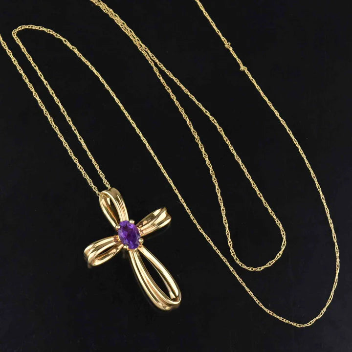 Anna Wintour Amethyst-Halskette – Halskette im viktorianischen Stil aus 14-karätigem Gold-Vermeil