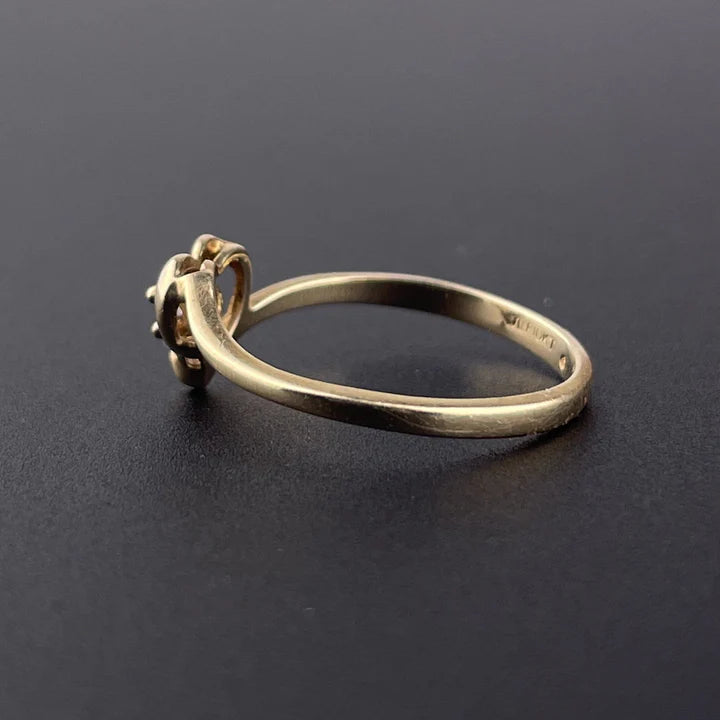 Heart Shaped Solitaire Minimal Vintage 14k Gold Vermeil Ring