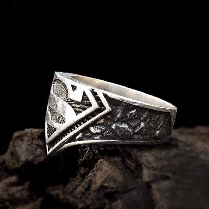 Superman Sterling Silver Ring - Lettre « S » Anneaux - Cadeau pour lui