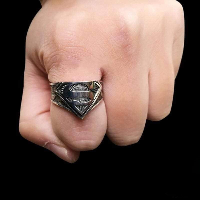 Superman Sterling Silber Ring – Buchstabe „S“ Ringe – Geschenk für ihn