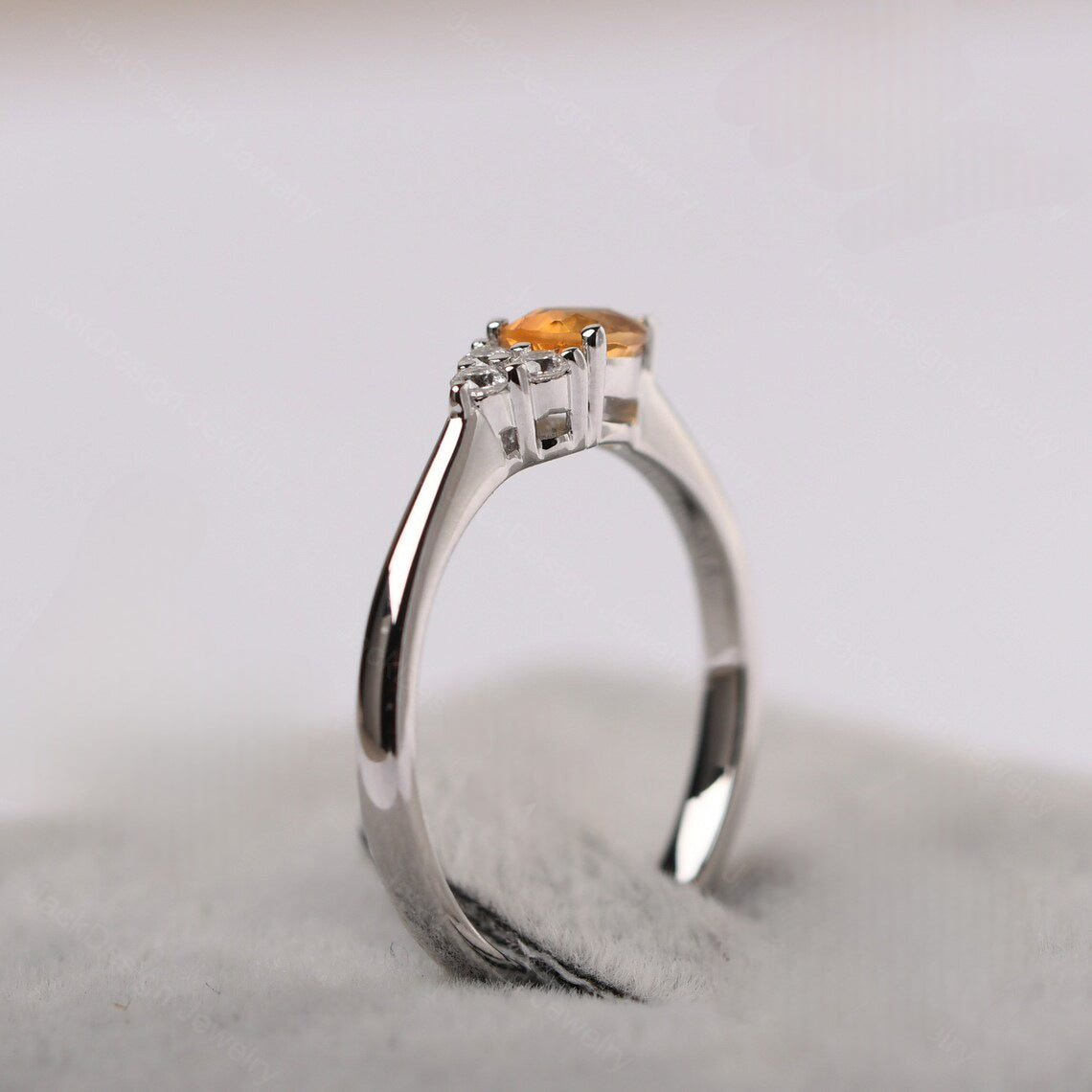 Bague de promesse en citrine naturelle coupée en forme de larme - Bague en argent sterling 925