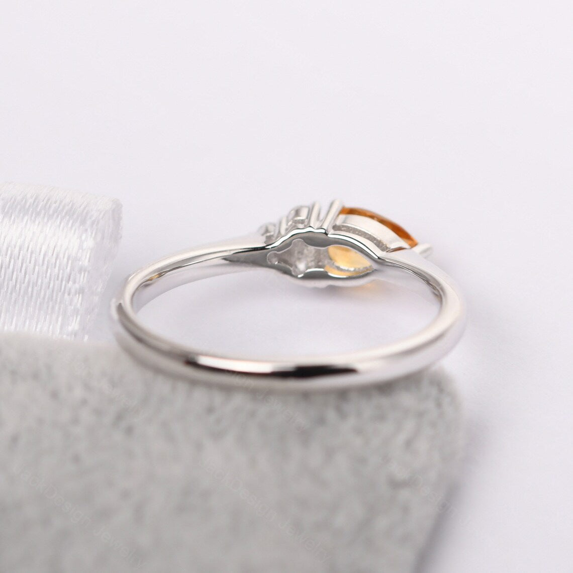 Bague de promesse en citrine naturelle coupée en forme de larme - Bague en argent sterling 925