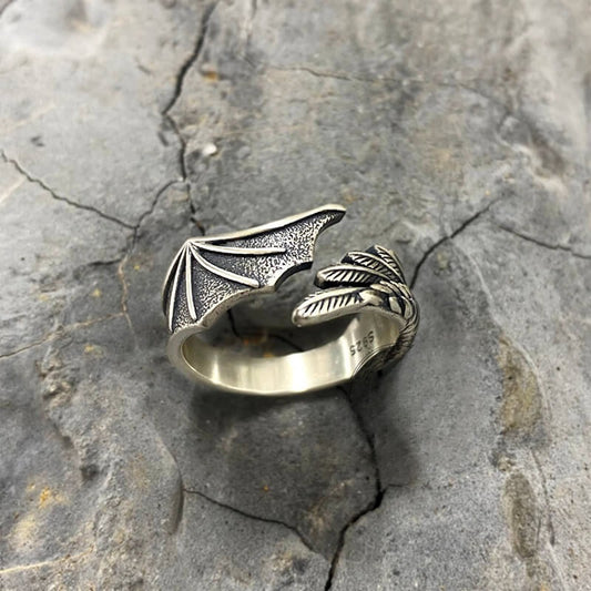 Angel and Demon Wing Ring - 925 Sterling Silver Ring