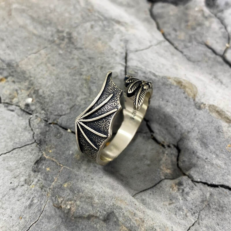 Angel and Demon Wing Ring - 925 Sterling Silver Ring