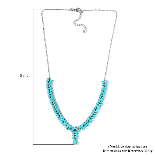 Sleeping Beauty Turquoise Wedding Princess Necklaces - 925 Sterling Silver Necklace