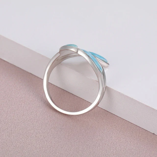 Larimar Olivenzweig Wickelring – Ring aus 925er Sterlingsilber