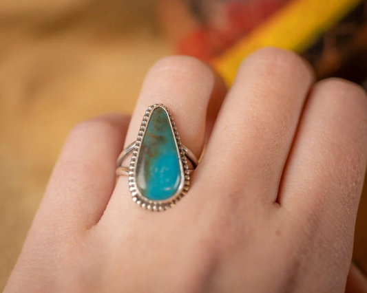 Native American Teardrop Turquoise Ring