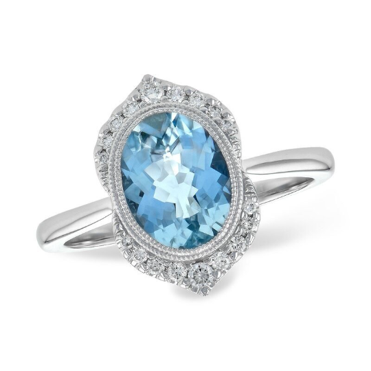Natural Oval Cut Swiss Blue Topaz Vintage Engagement Rings - 925 Sterling Silver Rings