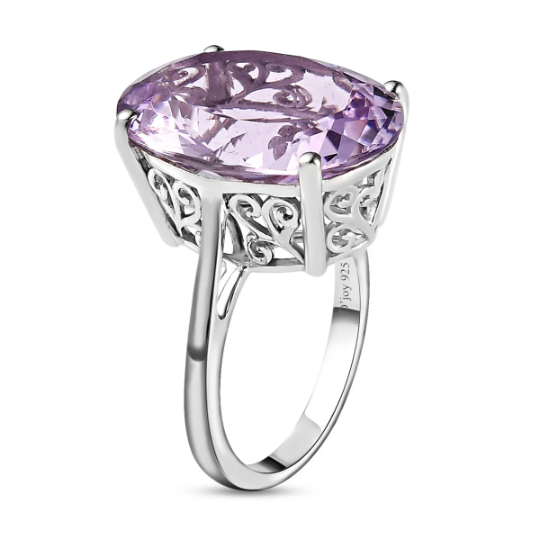 Amethyst Cocktail Oval Cut Filigree Vintage Rings For Women - 925 Sterling Silver Ring