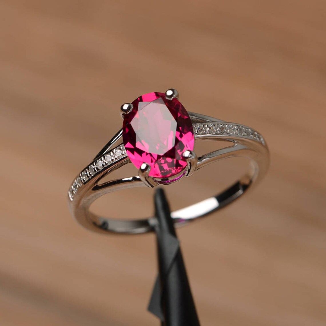 Ruby Unique Promise Rings - 925 Sterling Silver Ring