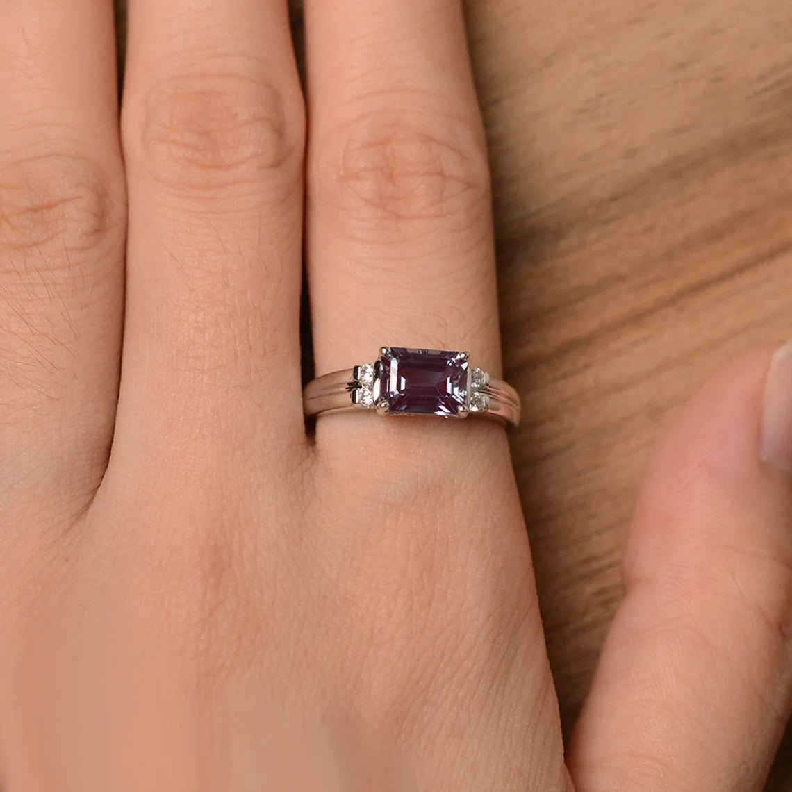 Alexandrite Statement Ring - 925 Sterling Silver Rings