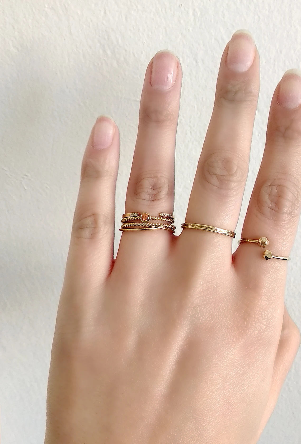 14k Gold Vermeil Open Cuff Minimalist Vintage Rings For Women