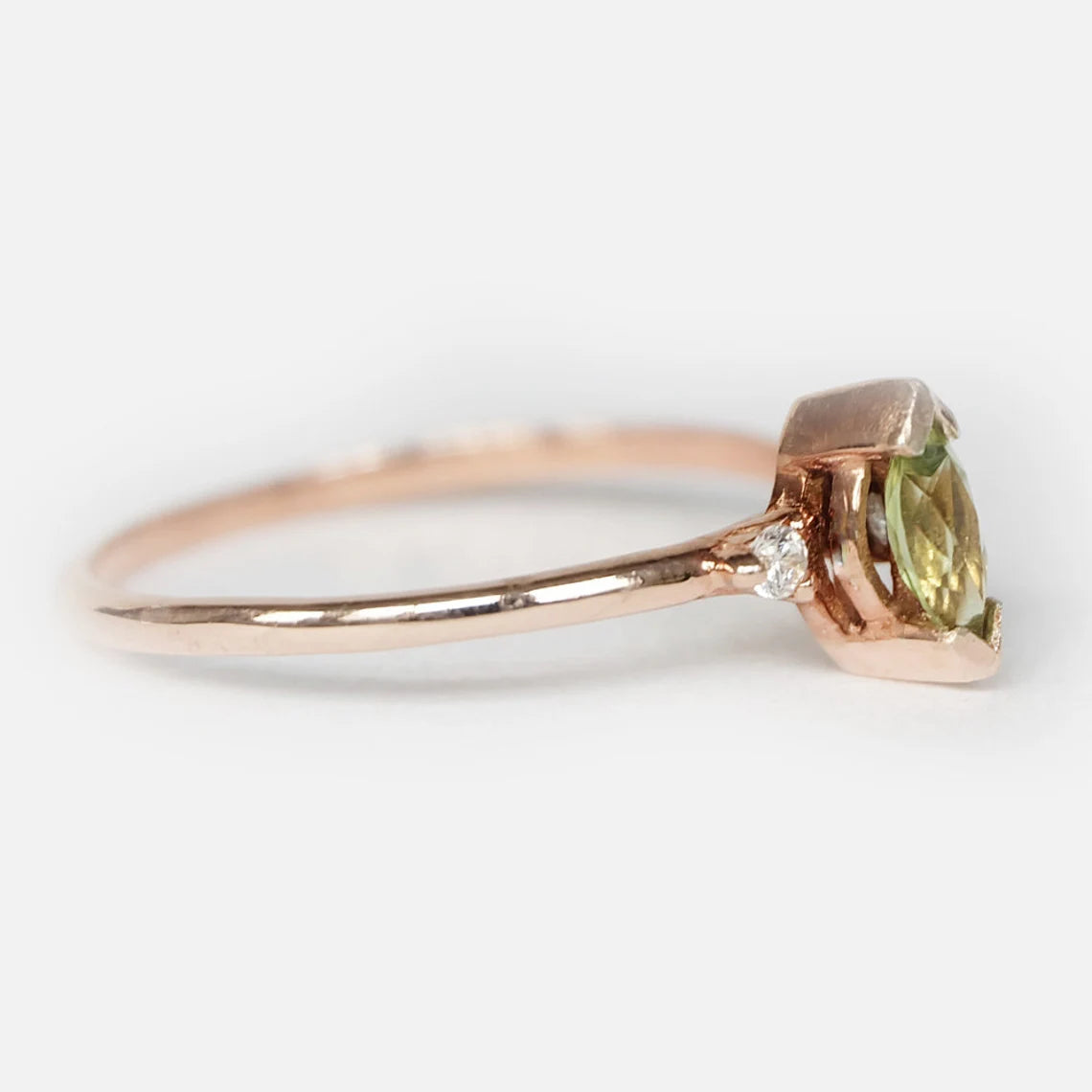 Peridot-Statement-Ring – 14-karätiger Roségold-Vermeil-Ring – August-Geburtsstein-Ring