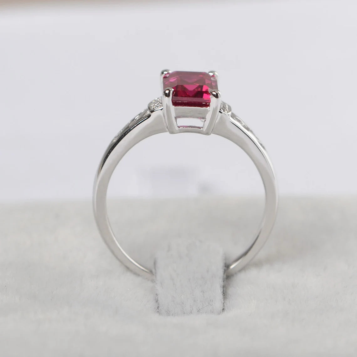 Ruby Wedding  Ring - 925 Sterling Silver RIng