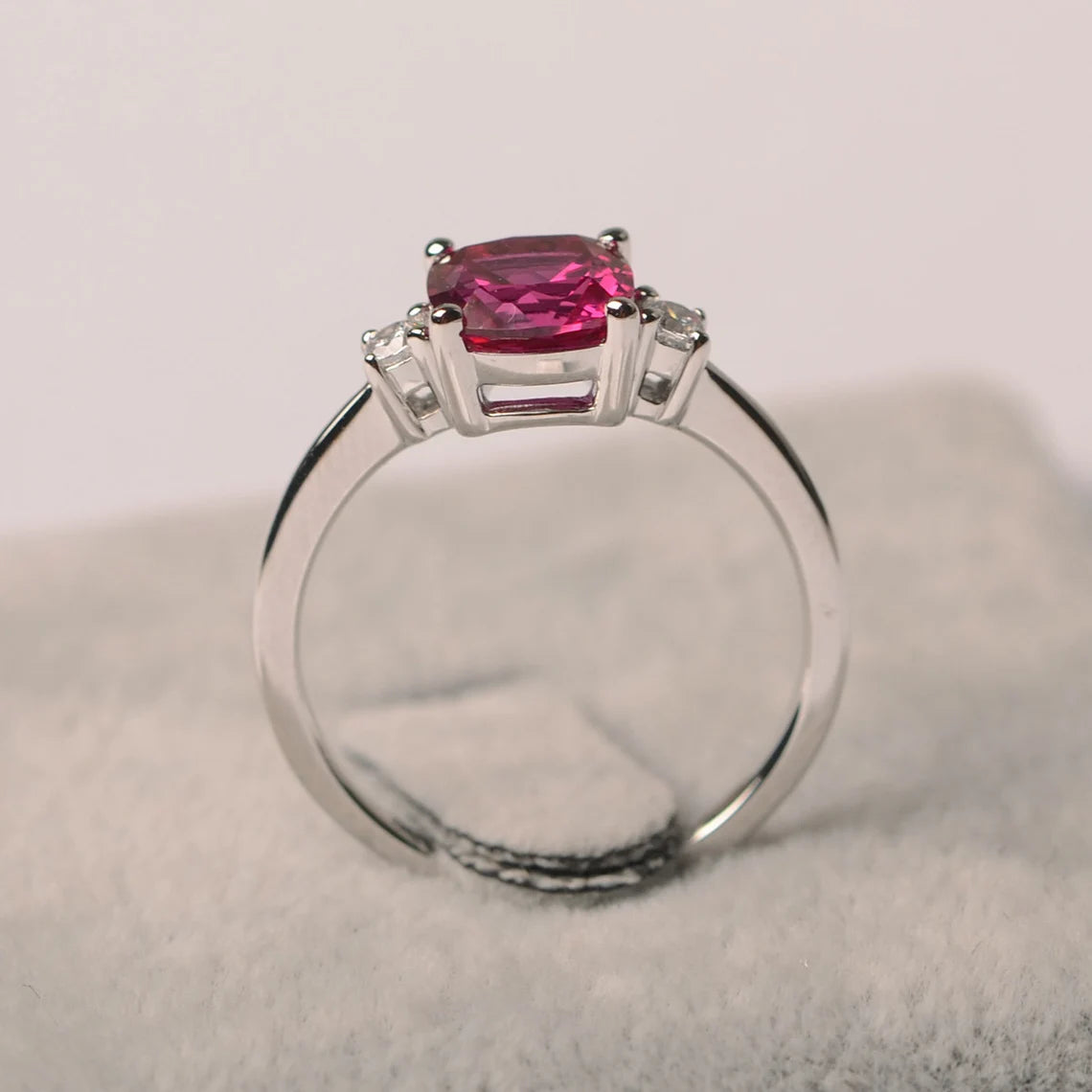 Ruby Wedding  Ring - 925 Sterling Silver RIng