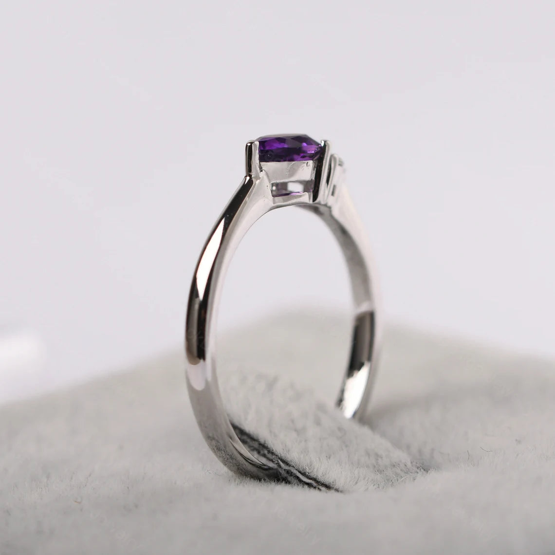 Natürlicher Amethyst-Verlobungsring im Tropfenschliff – Ring aus 925er Sterlingsilber