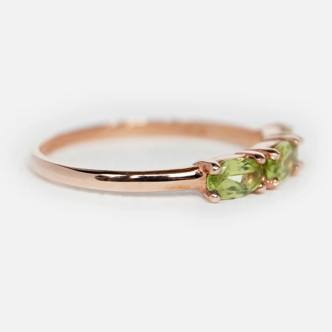 Peridot-Versprechensring – 14-karätiger Roségold-Vermeil-Ring – August-Geburtsstein-Ring