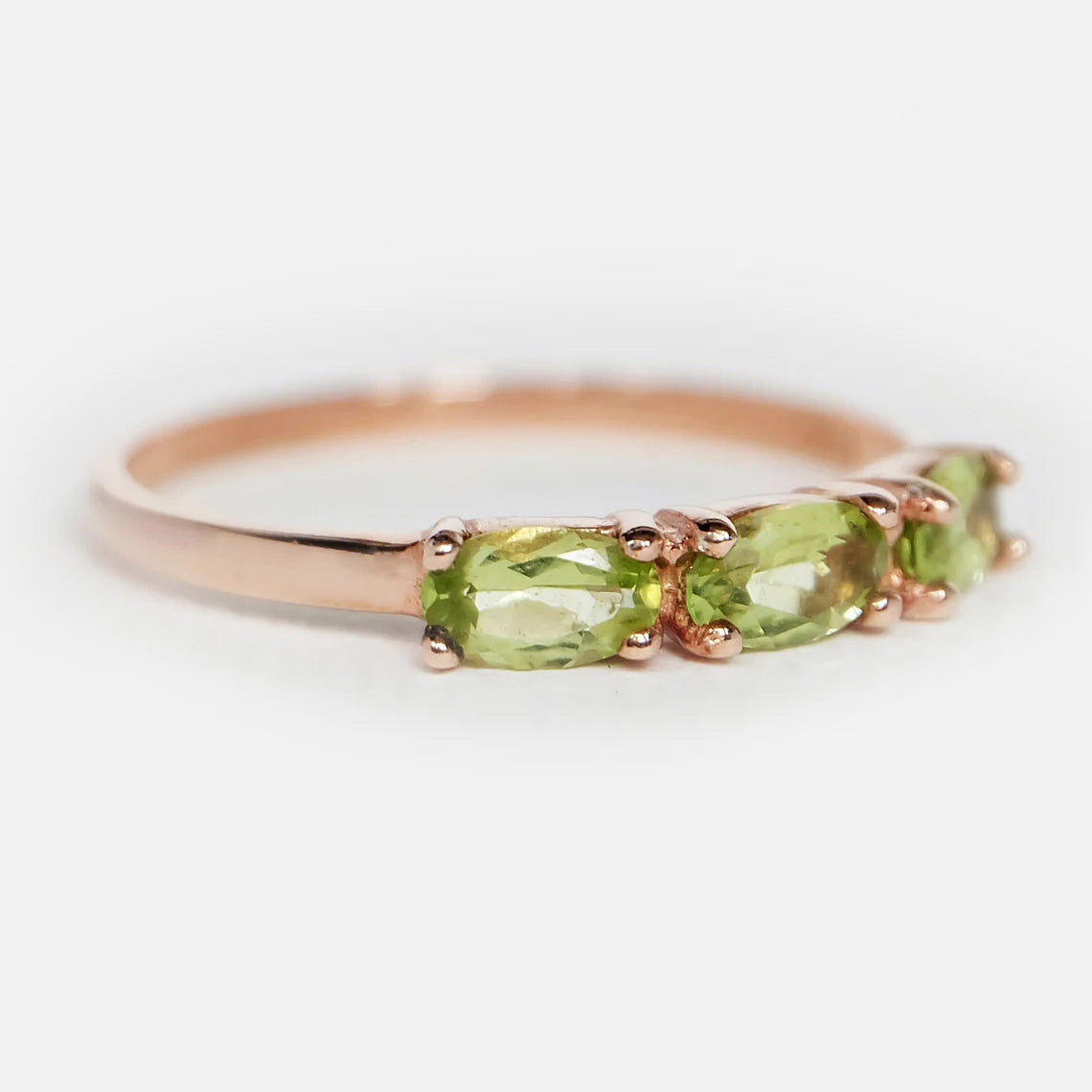 Peridot-Versprechensring – 14-karätiger Roségold-Vermeil-Ring – August-Geburtsstein-Ring