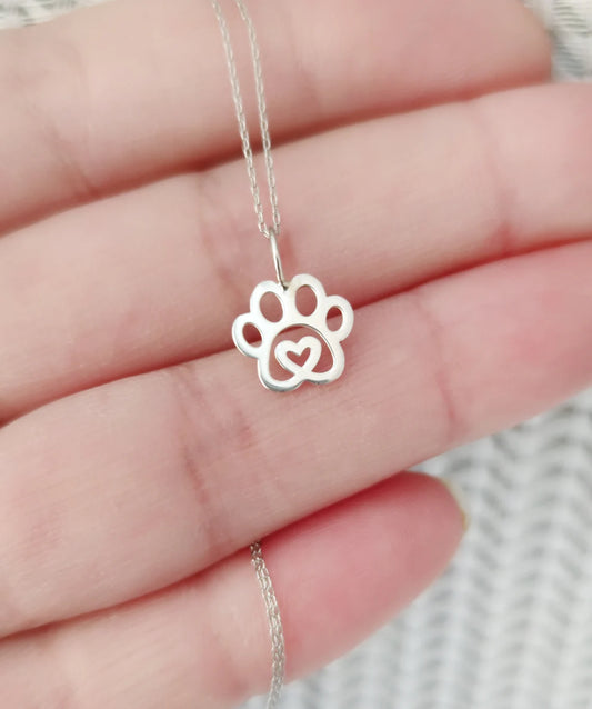 Tiny Dog Paw 14k Gold Vermeil Minimalist Necklace For Dog Lovers