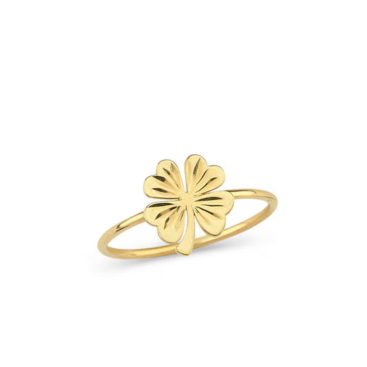 14k Gold Vermeil Four Leaf Clover Ring