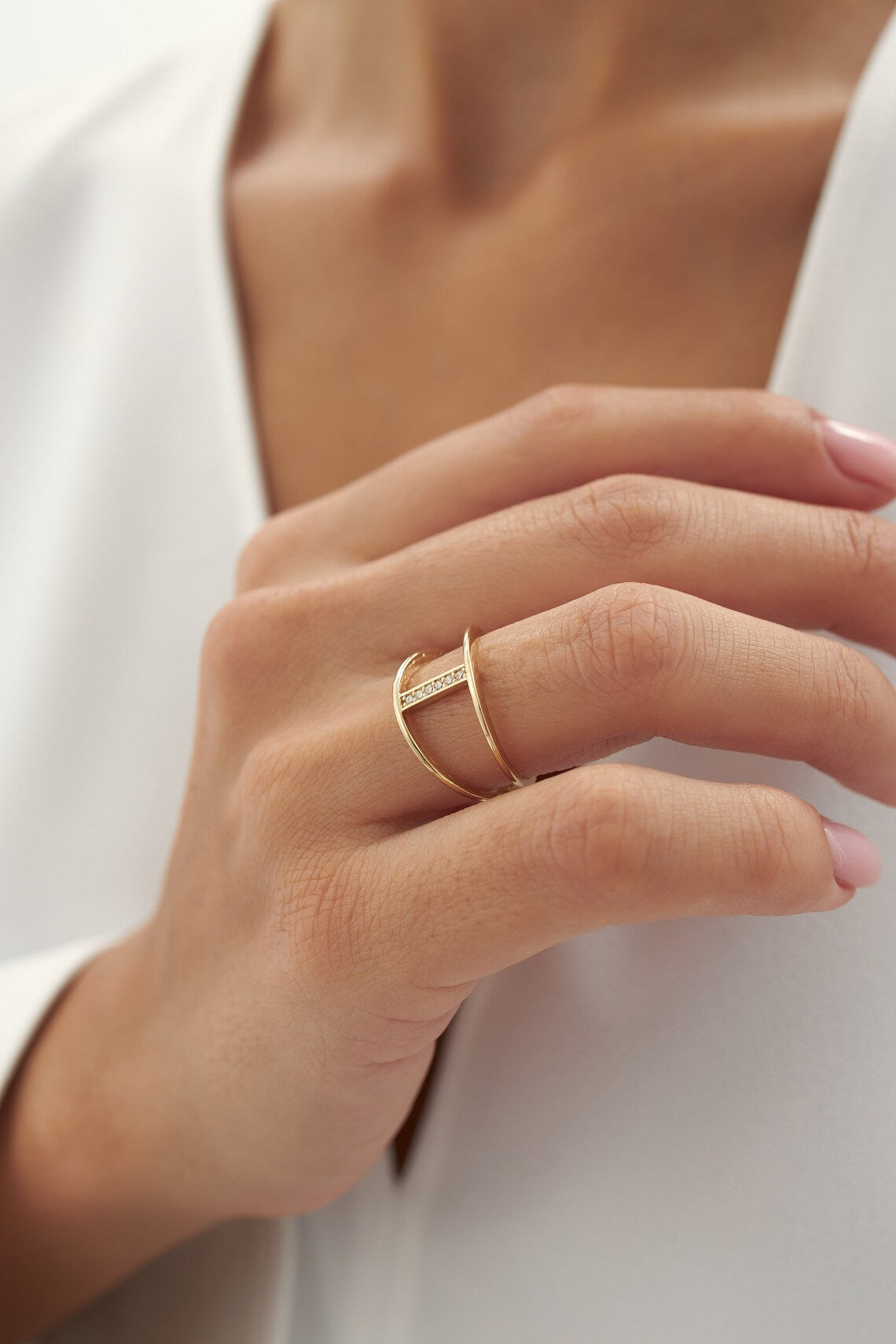 Unique Stacking Bar Rings - 14k Gold Vermeil Rings