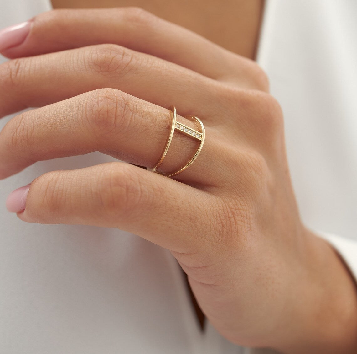 Unique Stacking Bar Rings - 14k Gold Vermeil Rings