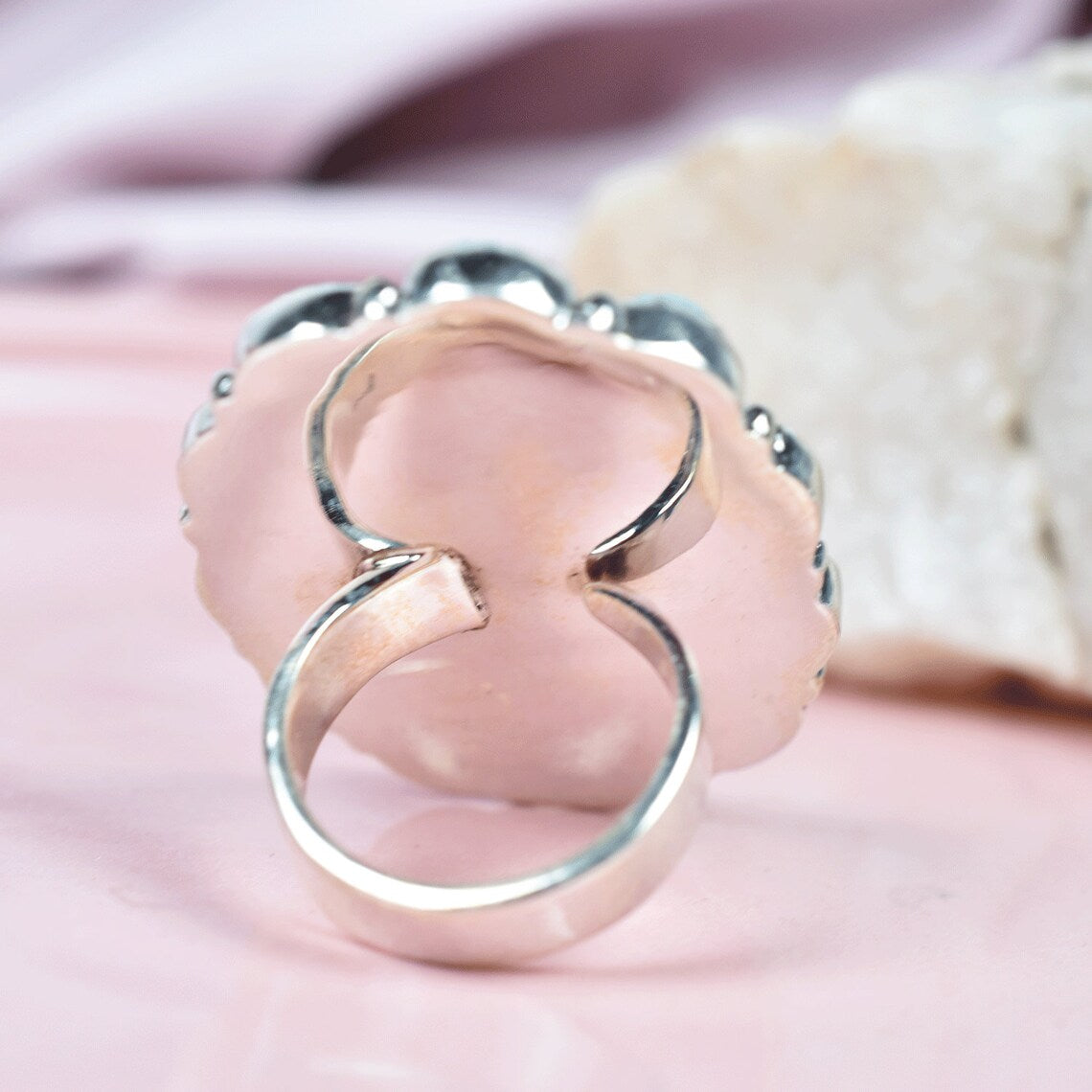 Bague de promesse péridot - Bague Vermeil en or rose 14 carats - Bague de déclaration péridot