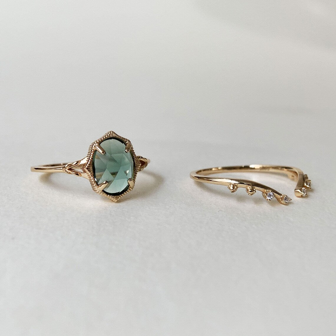Niedlicher blauer Topas-Ring im Smaragdschliff – Ring aus 925er-Sterlingsilber