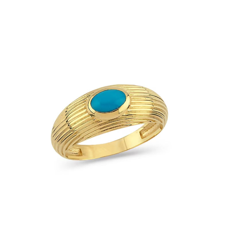 14k Gold Vermeil Sleeping beauty Turquoise Ring